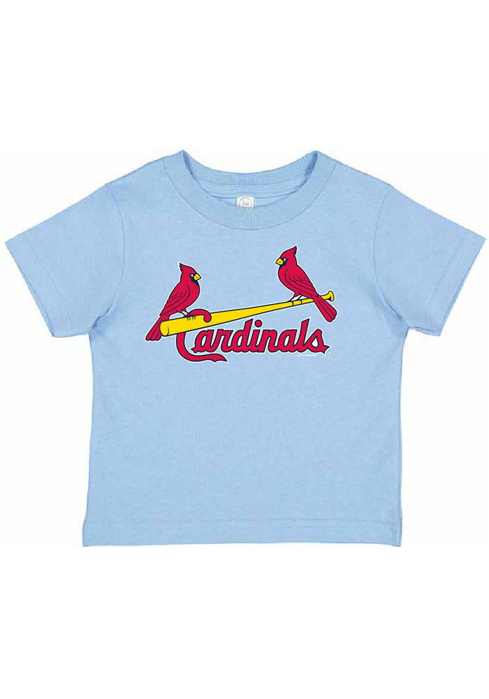 St Louis Cardinals Toddler Light Blue Primary Logo Short Sleeve T-Shirt, Light Blue, 100% Cotton, Size 3T, Rally House