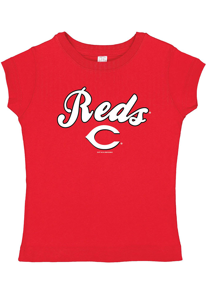 Cincinnati Reds Toddler Girls #1 Design Tee - Pink