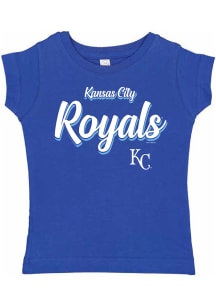 Kansas City Royals Toddler Girls Blue City Script Short Sleeve T-Shirt