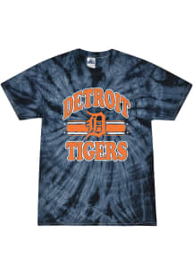 Detroit Tigers Womens Navy Blue Tie Dye Short Sleeve T-Shirt