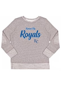 Kansas City Royals Girls Grey City Script Long Sleeve Sweatshirt