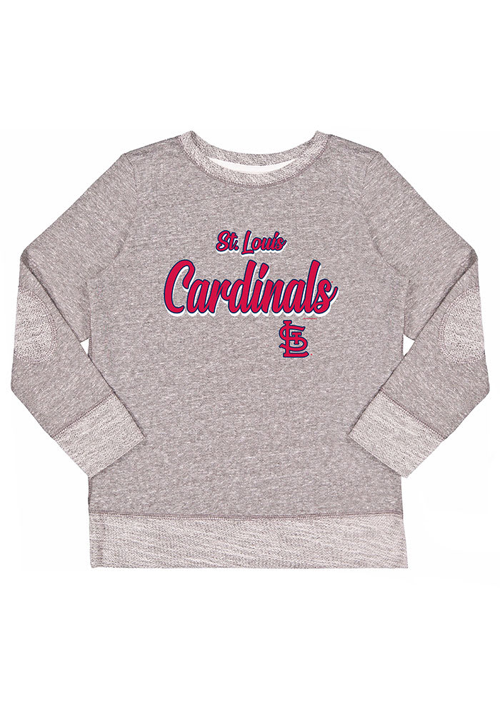 St Louis Cardinals Girls Grey City Script Long Sleeve Sweatshirt