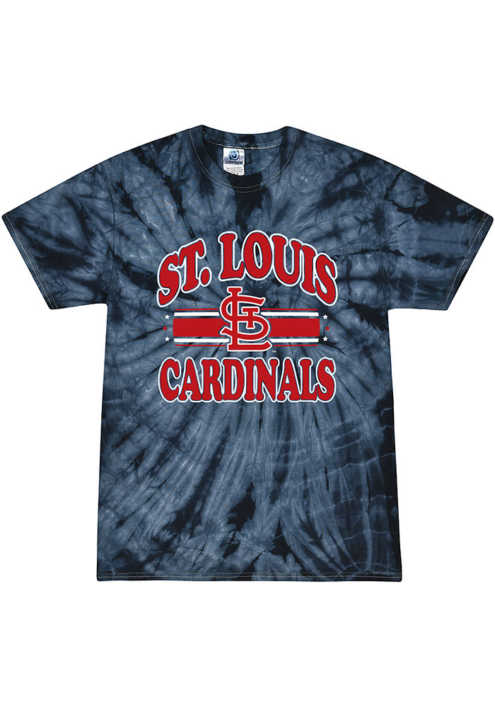 St Louis Cardinals Womens Navy Blue Tie Dye Short Sleeve T-Shirt