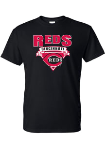 Cincinnati Reds Womens Black Unisex Short Sleeve T-Shirt