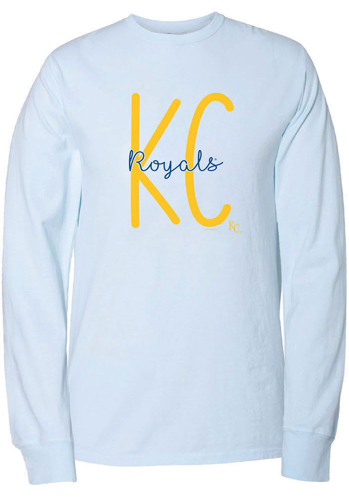Kansas City Royals Womens Light Blue Script LS Tee