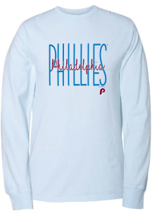 Philadelphia Phillies Womens Light Blue Script LS Tee