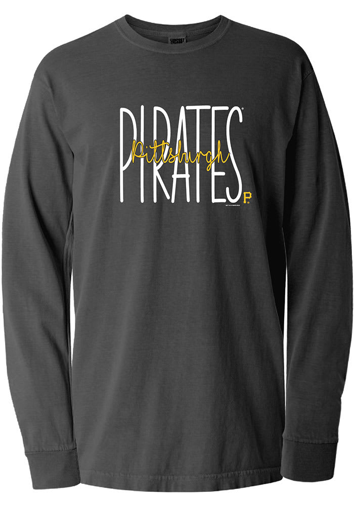 Pittsburgh Pirates Womens Black Script LS Tee  Pittsburgh pirates shirt, Pirate  shirts, Tees