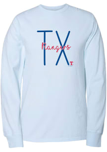 Texas Rangers Womens Light Blue Script LS Tee