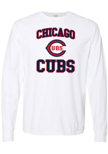 Chicago Cubs Womens White Comfort LS Tee