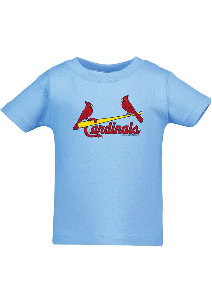 St Louis Cardinals Infant Primary Logo Short Sleeve T-Shirt Grey, Grey, 100% Cotton, Size 12M, Rally House