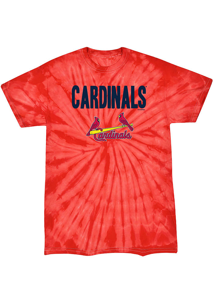 St Louis Cardinals Womens Crimson Tie Dye Short Sleeve T-Shirt