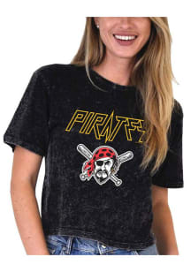 Pittsburgh Pirates Womens Black Mineral Short Sleeve T-Shirt
