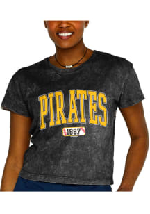 Pittsburgh Pirates Womens Black Mineral Short Sleeve T-Shirt