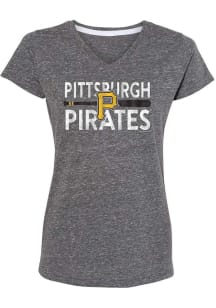 Pittsburgh Pirates Womens Grey Batting Short Sleeve T-Shirt