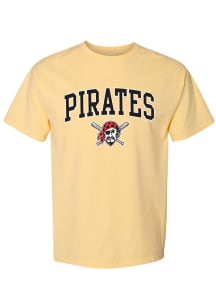Pittsburgh Pirates Womens Yellow Pigment Dye Short Sleeve T-Shirt