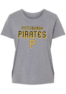 Pittsburgh Pirates Womens Grey Jersey Short Sleeve T-Shirt
