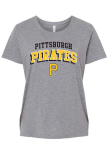 Pittsburgh Pirates Womens Grey Jersey Short Sleeve T-Shirt