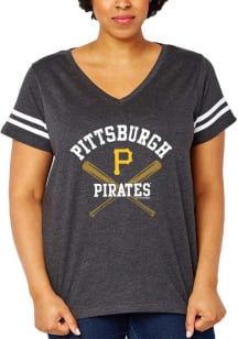 Pittsburgh Pirates Womens Grey Bats Short Sleeve T-Shirt