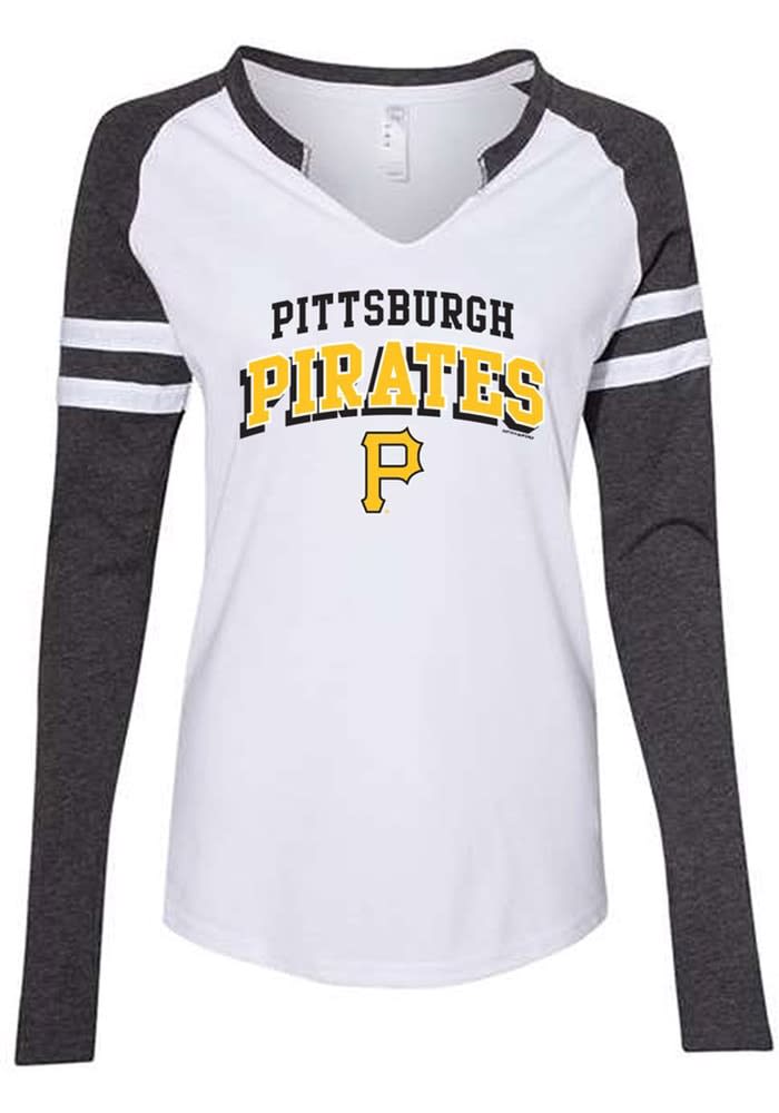 PIttsburgh Pirates Womens Arch Splitter Raglan Long Sleeve T-shirt