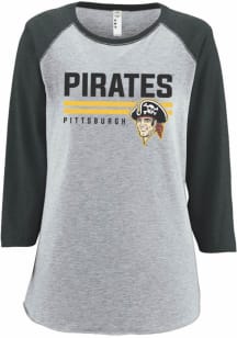 Pittsburgh Pirates Womens Grey Baseball LS Tee