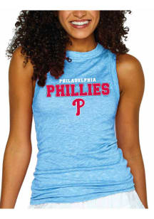 Philadelphia Phillies Womens Light Blue High Neck Tank Top