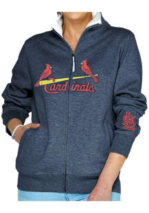 St Louis Cardinals Womens Navy Blue Running Long Sleeve Full Zip Jacket