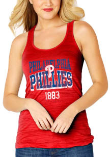 Philadelphia Phillies Womens Red Multi Count Tank Top