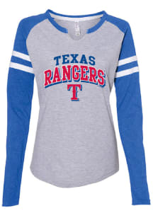 Texas Rangers Womens Blue Raglan LS Tee
