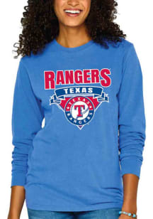Texas Rangers Womens Blue Triangle LS Tee