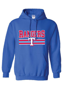 Texas Rangers Womens Blue Logo Lines Hooded Sweatshirt