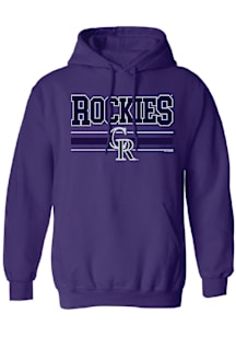 Colorado Rockies Womens Purple Lines Hooded Sweatshirt