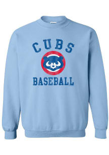 Chicago Cubs Womens Light Blue Gildan Crew Sweatshirt