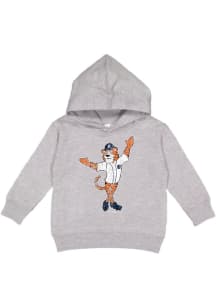 Detroit Tigers Toddler Grey Standing Mascot Long Sleeve Hooded Sweatshirt