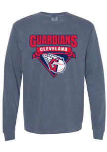 Cleveland Guardians Womens Blue Triangle LS Tee