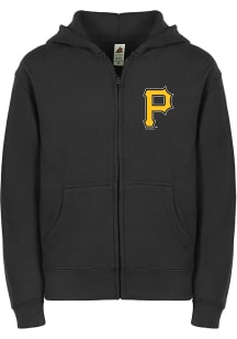 Pittsburgh Pirates Youth Black Primary Logo Long Sleeve Full Zip Jacket
