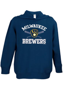 Milwaukee Brewers Toddler Yellow Crossed Bats Long Sleeve Hooded Sweatshirt