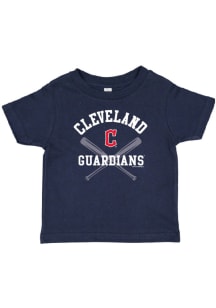 Cleveland Guardians Toddler Navy Blue Crossed Bats Short Sleeve T-Shirt