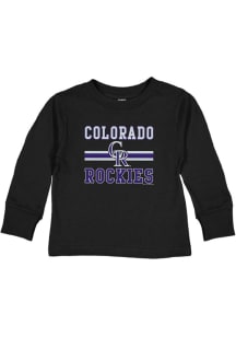 Colorado Rockies Toddler Black Home Team Long Sleeve T-Shirt