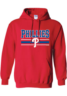 Philadelphia Phillies Womens Red Lines Hooded Sweatshirt