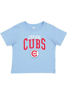 Chicago Cubs Infant Distressed Retro Arched Logo Short Sleeve T-Shirt Light Blue