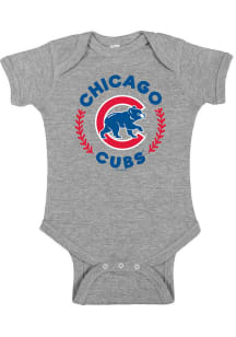 Chicago Cubs Baby Grey Baseball Circle Short Sleeve One Piece