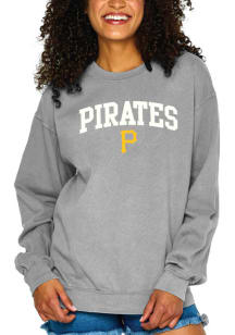 Pittsburgh Pirates Womens Grey Washed Crew Sweatshirt