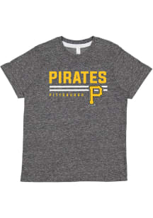 Pittsburgh Pirates Youth Black Striped Wordmark Short Sleeve Fashion T-Shirt