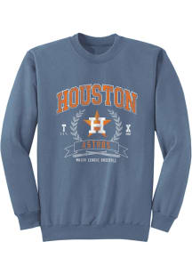 Houston Astros Womens Blue Soft Washed Crew Sweatshirt