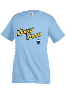 Milwaukee Brewers Youth Light Blue Brew Crew Short Sleeve T-Shirt