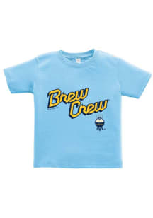 Milwaukee Brewers Toddler Light Blue Brew Crew Short Sleeve T-Shirt