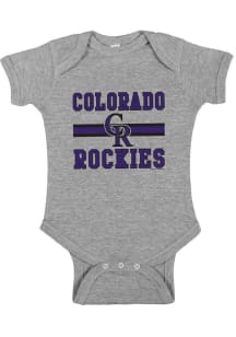 Colorado Rockies Baby Grey Home Team Short Sleeve One Piece