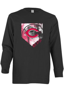 Cincinnati Reds Youth Black Home Field Long Sleeve T-Shirt