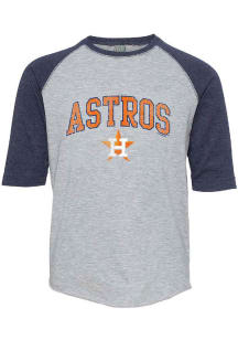 Houston Astros Youth Grey Arched Logo Long Sleeve Fashion T-Shirt
