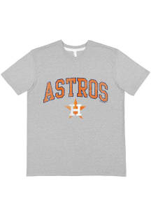 Houston Astros Youth Grey Arched Logo Short Sleeve Fashion T-Shirt